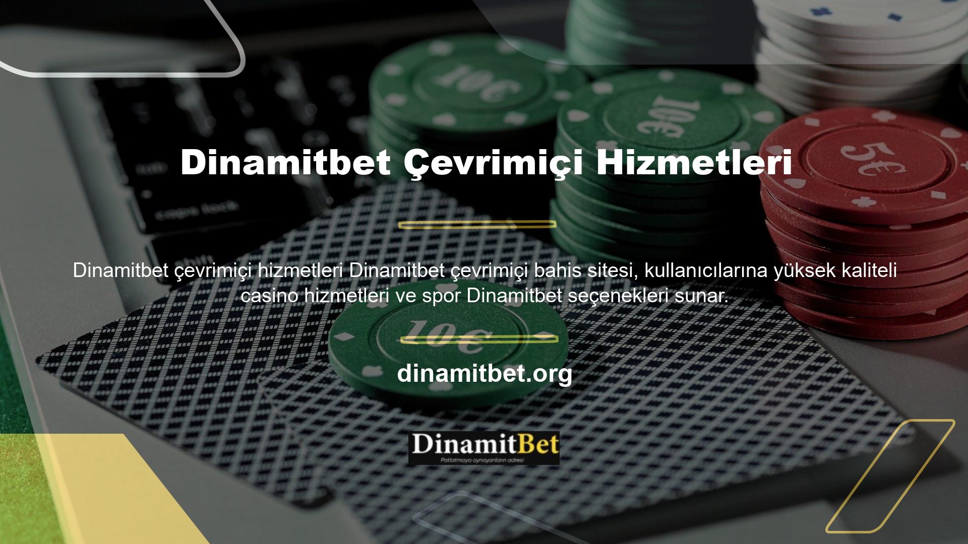Dinamitbet, dünyanın önde gelen oyun sağlayıcısı web sitesinde karlı ve güvenilir casino oyunları sunarak kullanıcılara güvenilir ve keyifli bir deneyim sunabilmektedir